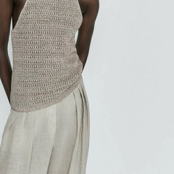 NWOT Massimo Dutti Crochet Knit High Neck Top - Size S - Picture 13 of 14